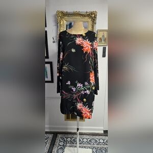 H&M Black Dress with Vibrant Floral Design